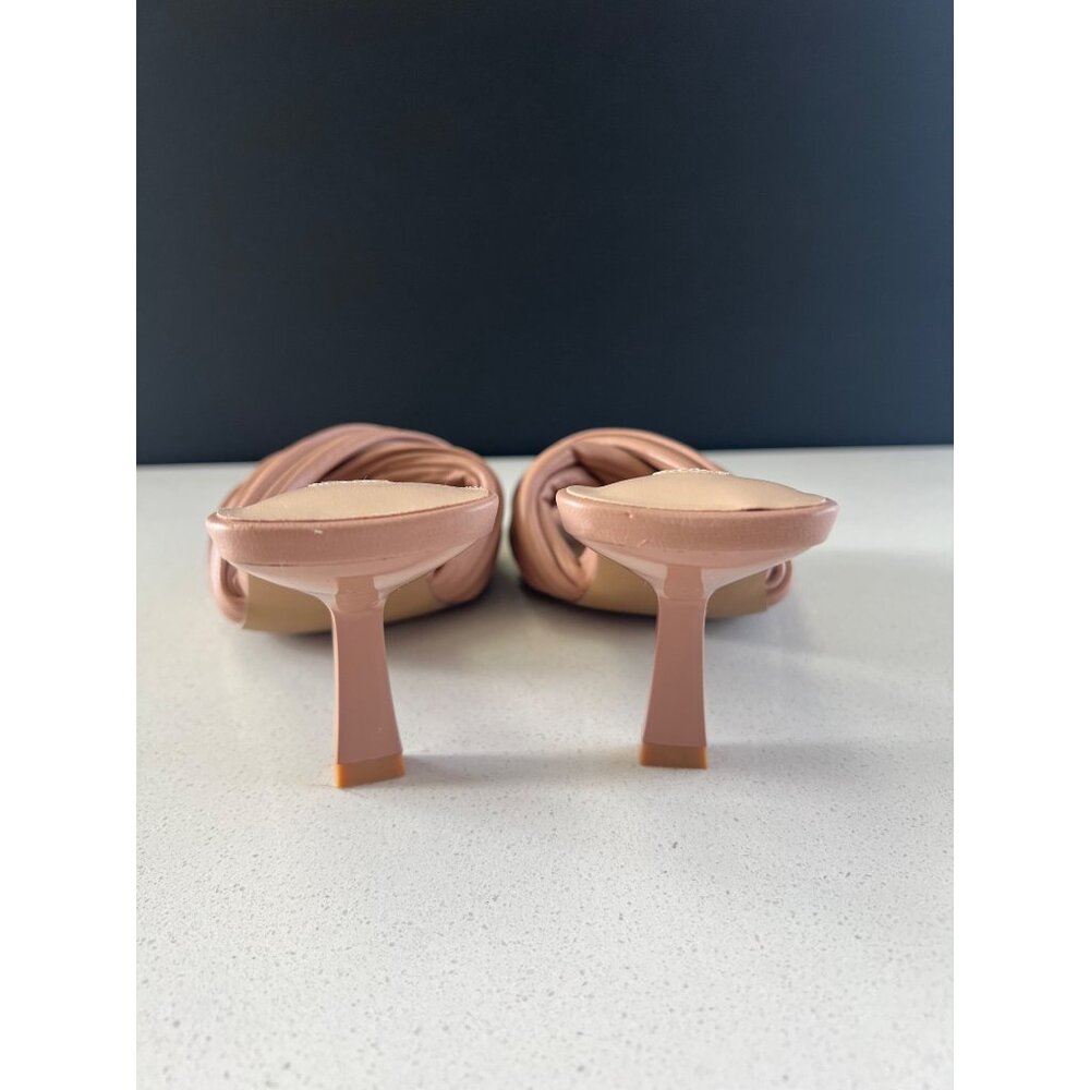 Steve Madden Women's Sparkly Heeled tan leather Sandal Heels mule size 7 - Picture 4 of 7